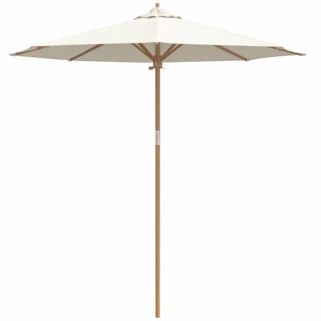 Parasol de jardin en blanc crème, 240 x 260 cm en bambou 