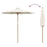 Parasol de jardin en blanc crème, 240 x 260 cm en bambou 