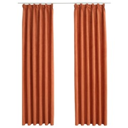 Rideaux occultants avec crochets 2 pcs Rouille 140x225 cm 
