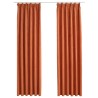 Rideaux occultants avec crochets 2 pcs Rouille 140x225 cm 