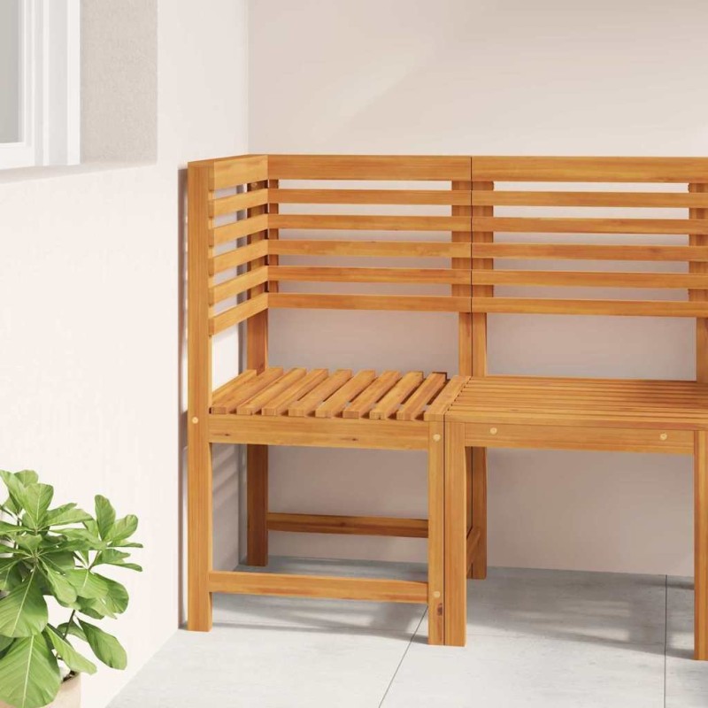 Chaise d'angle de jardin en bois massif d'acacia 