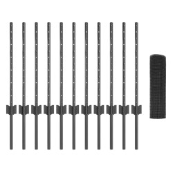 Kit de clôture de jardin Ensemble de 2 Gris Acier galvanisé 