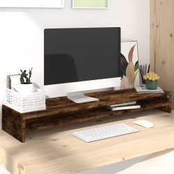 Support de moniteur Chêne fumé 100x24x13 cm Bois d'ingénierie 