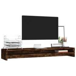 Support de moniteur Chêne fumé 100x24x13 cm Bois d'ingénierie 