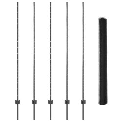 Poteaux de Clôture 10 pcs U-Channel Gris 160 cm Acier 