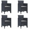 Ensemble de Salle à Manger de Jardin 5 pcs Anthracite 