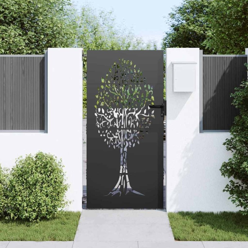 Porte de Jardin Autre Noir 100 x 200 cm Acier peint par poudre 
