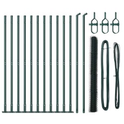 Ensemble de Clôture Set de 2 Vert Métal 25 x 1,5 m Durable 
