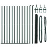 Ensemble de Clôture Set de 2 Vert Métal 25 x 1,5 m Durable 