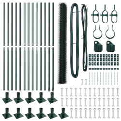 Ensemble de Clôture Set de 2 Vert Métal 25 x 1,5 m Durable 
