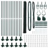 Ensemble de Clôture Set de 2 Vert Métal 25 x 1,5 m Durable 