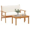 Ensemble de canapé de jardin 4 pièces avec coussins en bois d'acacia massif 