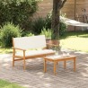 Ensemble de canapé de jardin 4 pièces avec coussins en bois d'acacia massif 