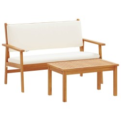 Ensemble de canapé de jardin 4 pièces avec coussins en bois d'acacia massif 