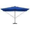Parasol déporté Roma avec LEDs bleu azur, 352 x 251 x 265 cm en aluminium 