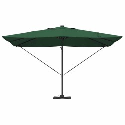 Parasol déporté Roma avec LEDs Vert 352x251x265 cm en aluminium 