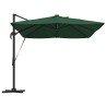 Parasol déporté Roma avec LEDs Vert 352x251x265 cm en aluminium 