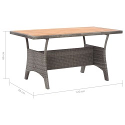 Table de jardin Gris 120x70x66 cm Bois d'acacia massif 