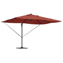 Parasol déporté Roma avec LEDs Terracotta 352x251x265 cm en aluminium 