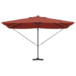Parasol déporté Roma avec LEDs Terracotta 352x251x265 cm en aluminium 