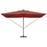 Parasol déporté Roma avec LEDs Terracotta 352x251x265 cm en aluminium 