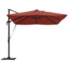 Parasol déporté Roma avec LEDs Terracotta 352x251x265 cm en aluminium 