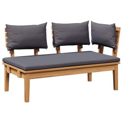 Ensemble de banc de jardin en bois massif de teck, 2 pièces 