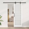 Porte coulissante avec matériel 'ORKDAL'Blanc en Bois massif & Verre 
