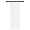 Porte Coulissante avec Ensemble de Quincaillerie Blanche 78x232 cm Bois de Pin Massif 