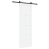 Porte Coulissante avec Ensemble de Quincaillerie Blanche 78x232 cm Bois de Pin Massif 