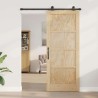 Porte coulissante avec kit de matériel 'ORKDAL'en bois massif de pin 