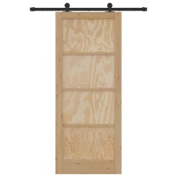 Porte coulissante avec kit de matériel 'ORKDAL'en bois massif de pin 