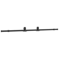 Porte coulissante kit quincaillerie noir 76x205 cm verre trempé 