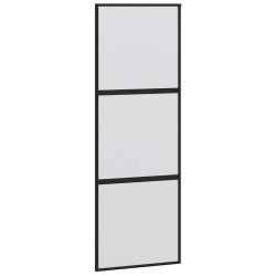 Porte coulissante kit quincaillerie noir 76x205 cm verre trempé 