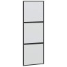 Porte coulissante kit quincaillerie noir 76x205 cm verre trempé 