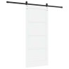 Porte Coulissante avec Kit de Matériel Blanche 86x198.5 cm en Bois de Pin Massif 
