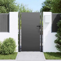 Porte de Jardin Noir 105 x 175 cm Acier peint par poudre 