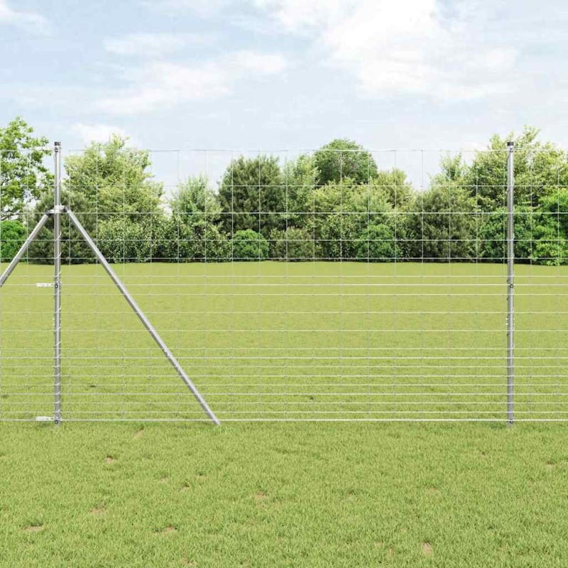 Clôture de champ 1,5 x 25 m en acier galvanisé 
