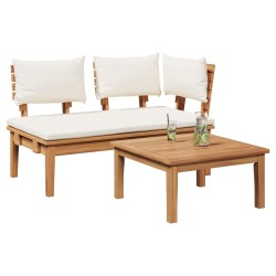 Ensemble de banc de jardin en bois massif Teck 