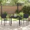 Ensemble de Salle à Manger de Jardin 3 Pièces Noir en Poly Rattan 