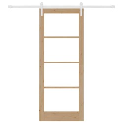 Porte coulissante à matériel "ORKDAL" Bois massif et verre 