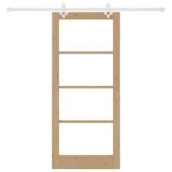 Porte coulissante avec quincaillerie 86x198.5 cm Bois massif Pin 