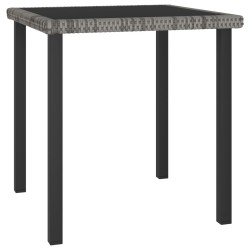 Table à dîner de jardin Gris 70x70x73 cm Résine tressée 