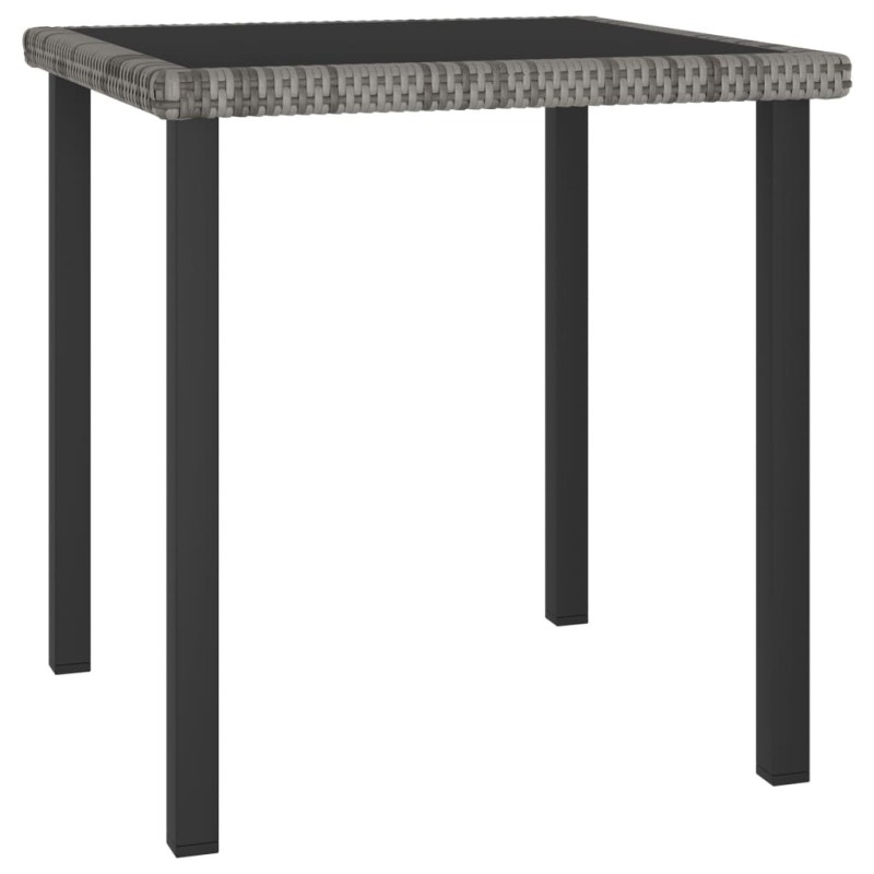 Table à dîner de jardin Gris 70x70x73 cm Résine tressée 