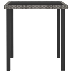 Table à dîner de jardin Gris 70x70x73 cm Résine tressée 
