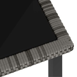 Table à dîner de jardin Gris 70x70x73 cm Résine tressée 