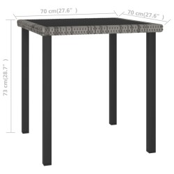 Table à dîner de jardin Gris 70x70x73 cm Résine tressée 
