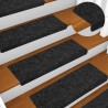 Tapis d'escalier autocollants 20 pièces 65 x 21 x 4 cm Noir Bord rectangulaire 