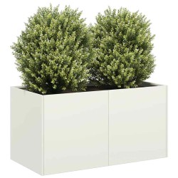 Jardinière blanc 80x40x40 cm acier laminé à froid 
