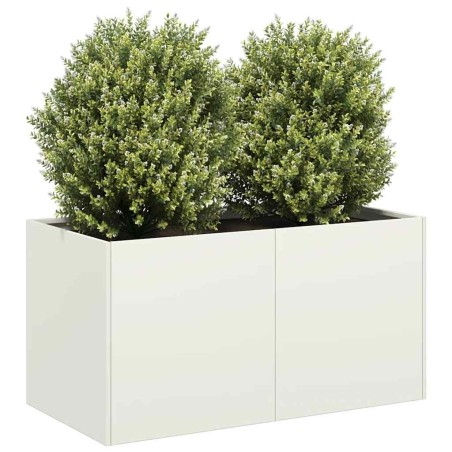 Jardinière blanc 80x40x40 cm acier laminé à froid 